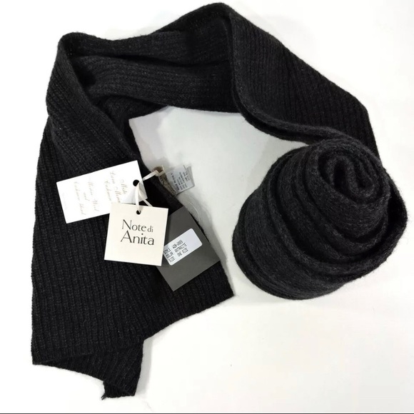NWT NOTE DI ANITA Navy WOOL/CASHMERE COMFORT WINTER SCARF - Picture 2 of 5
